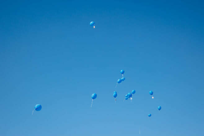 Luftballons am Himmel