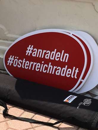 Schild anradeln, österreichradelt