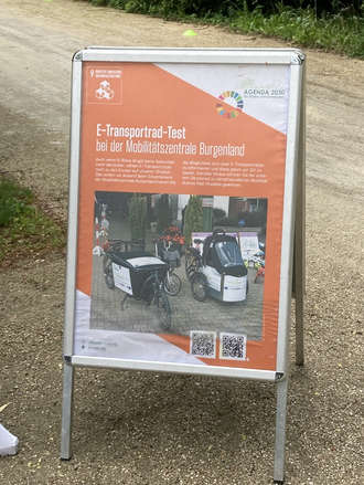 Plakat SDG 0 - E-Transportrad Test der Mobilitätszentrale Burgenland