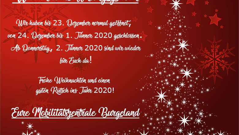 Weihnachtsöffnungszeiten-Karte