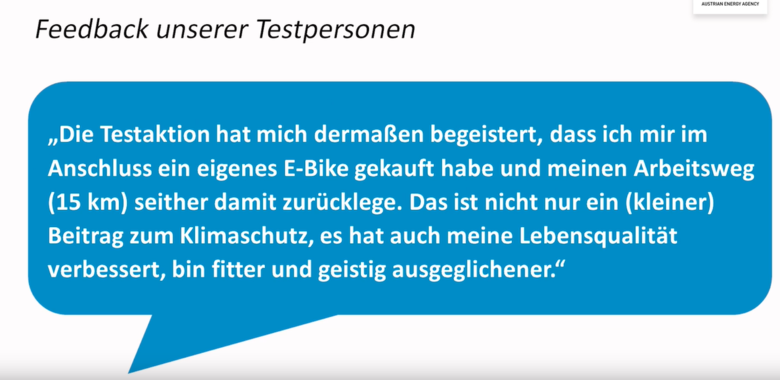 Rückmeldung von einem Teilnehmer